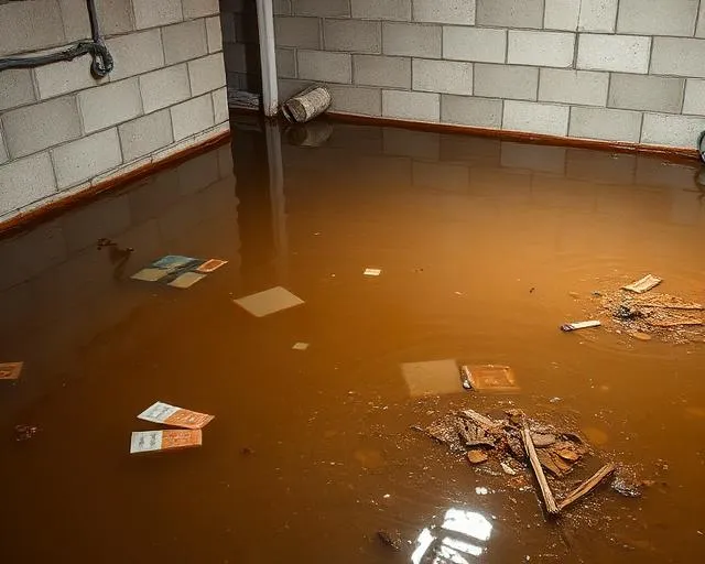 Flooded basement with contaminated water needing cleanup